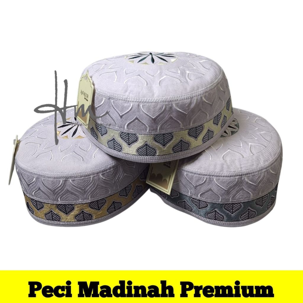 Peci Putih Bugis Kopiah Bulat Haji Motif Kubah