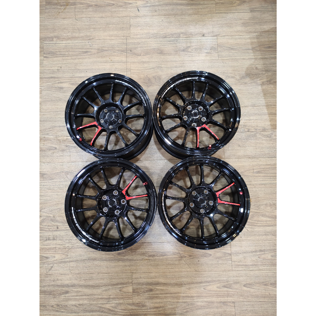 Velg mobil model venom lenso ring 18 lebar 85 et35 warna hitam glossy,velg bekas mulus untuk mobil t