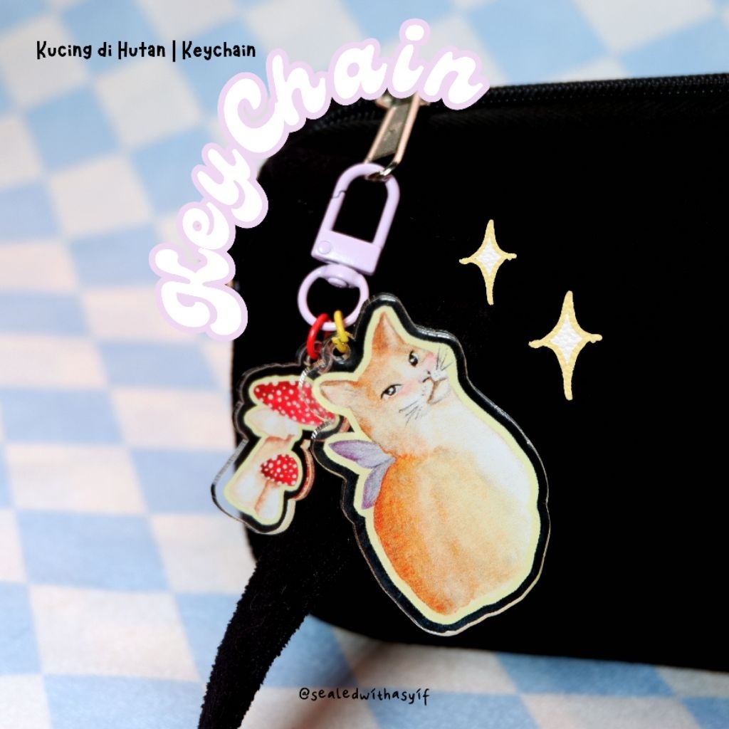 Acrylic Keychain Double Charms | Kucing di Hutan series