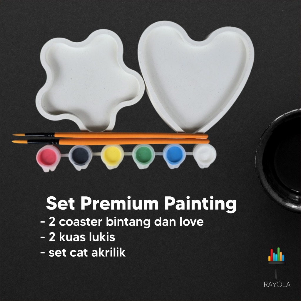 

Paket Art Activity Melukis Gypsum Coaster Premium Murah Set Painting Lengkap