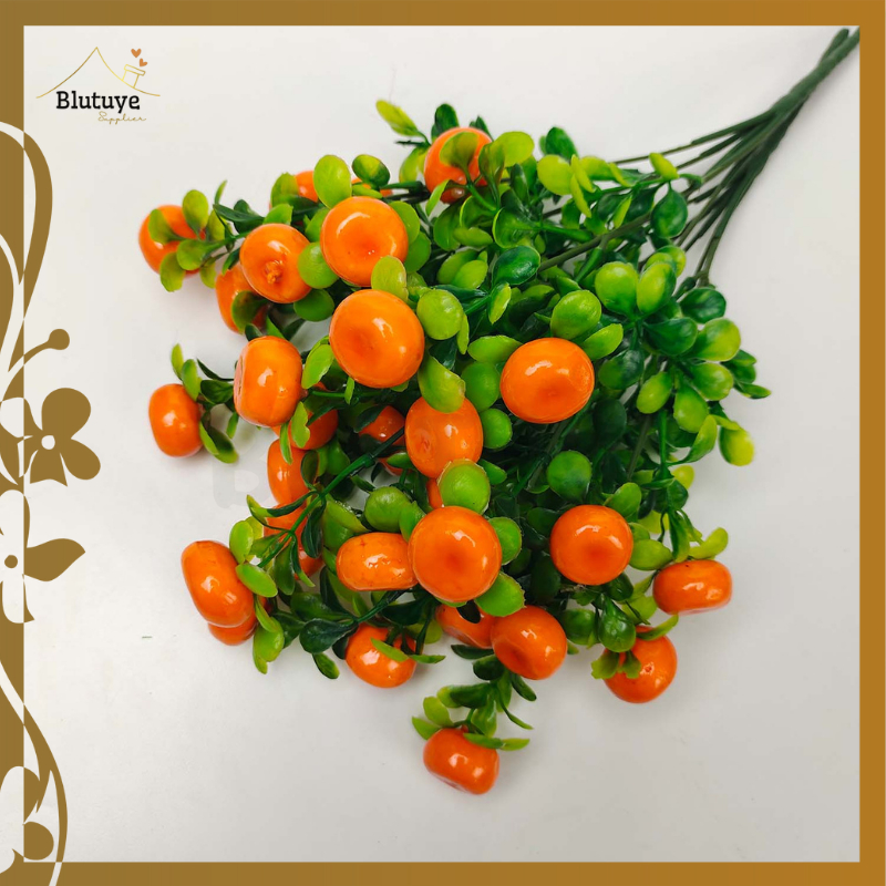 COD BUNGA BUAH MINI ARTIFICIAL CABANG 5 - UNTUK DEKORASI RUMAH/BUAH BUAHAN PASLU/CERI PALSU/TOMAT /H