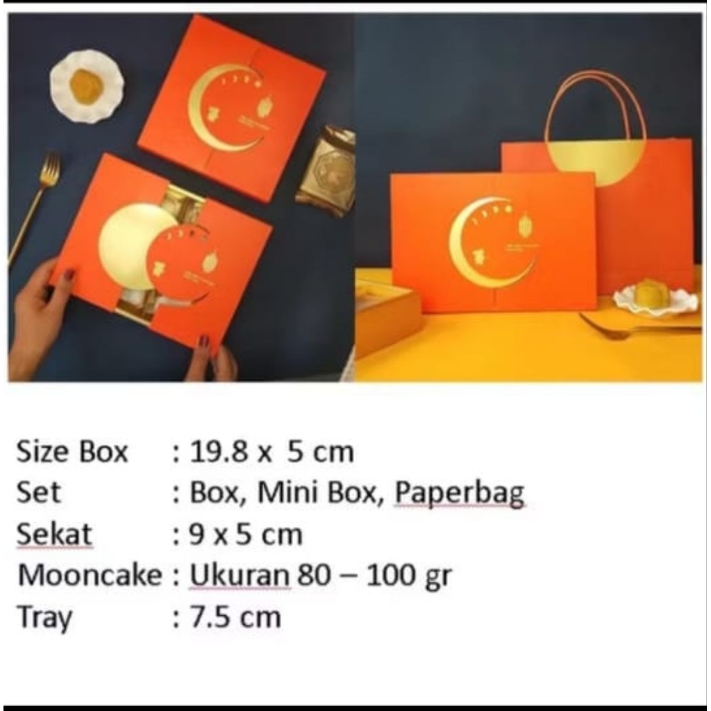 

Mooncake Dus Sekat 4 + Paper Bag
