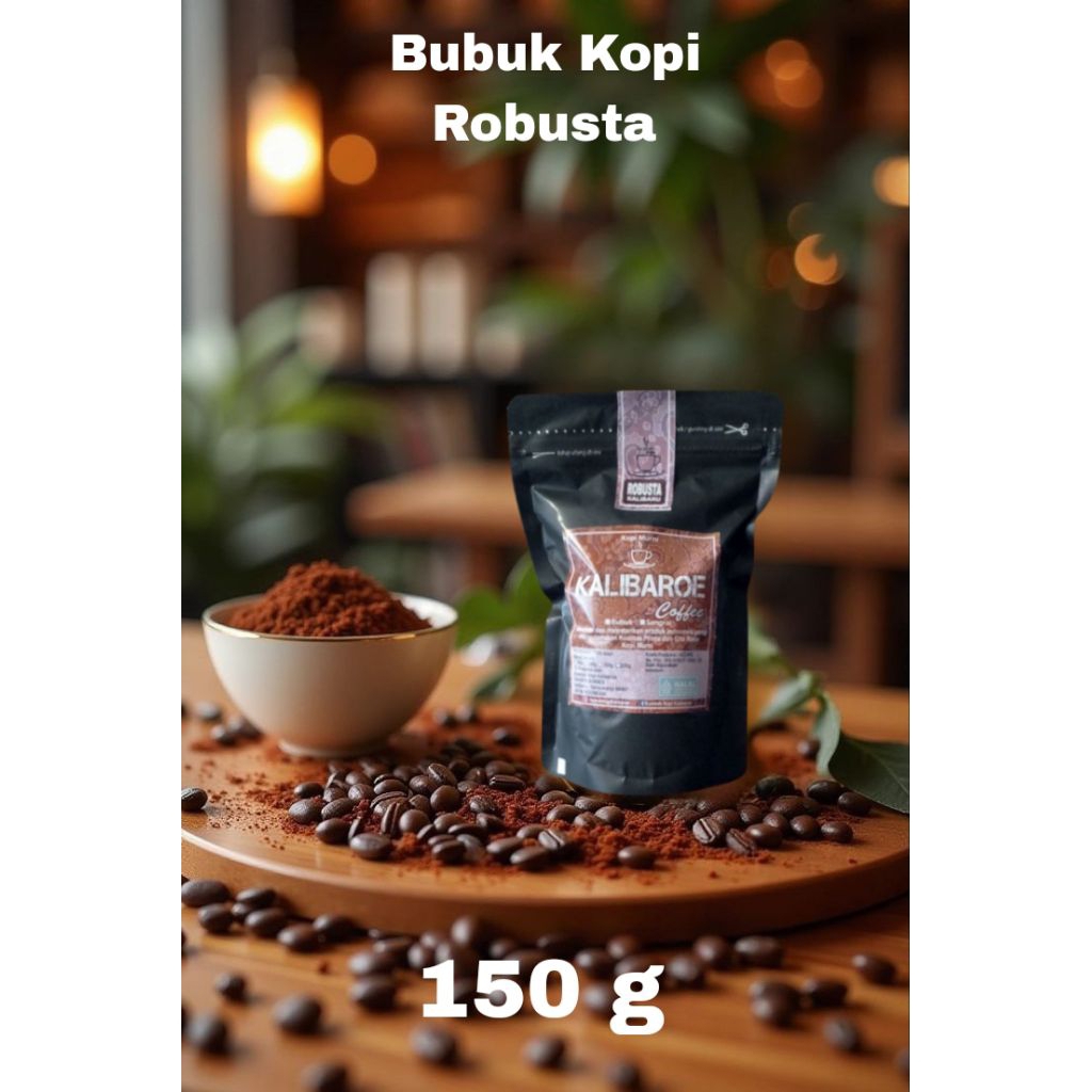 

Bubuk Kopi Robusta 150 g. Bubuk Kopi Murni Spesial Robusta Kalibaru