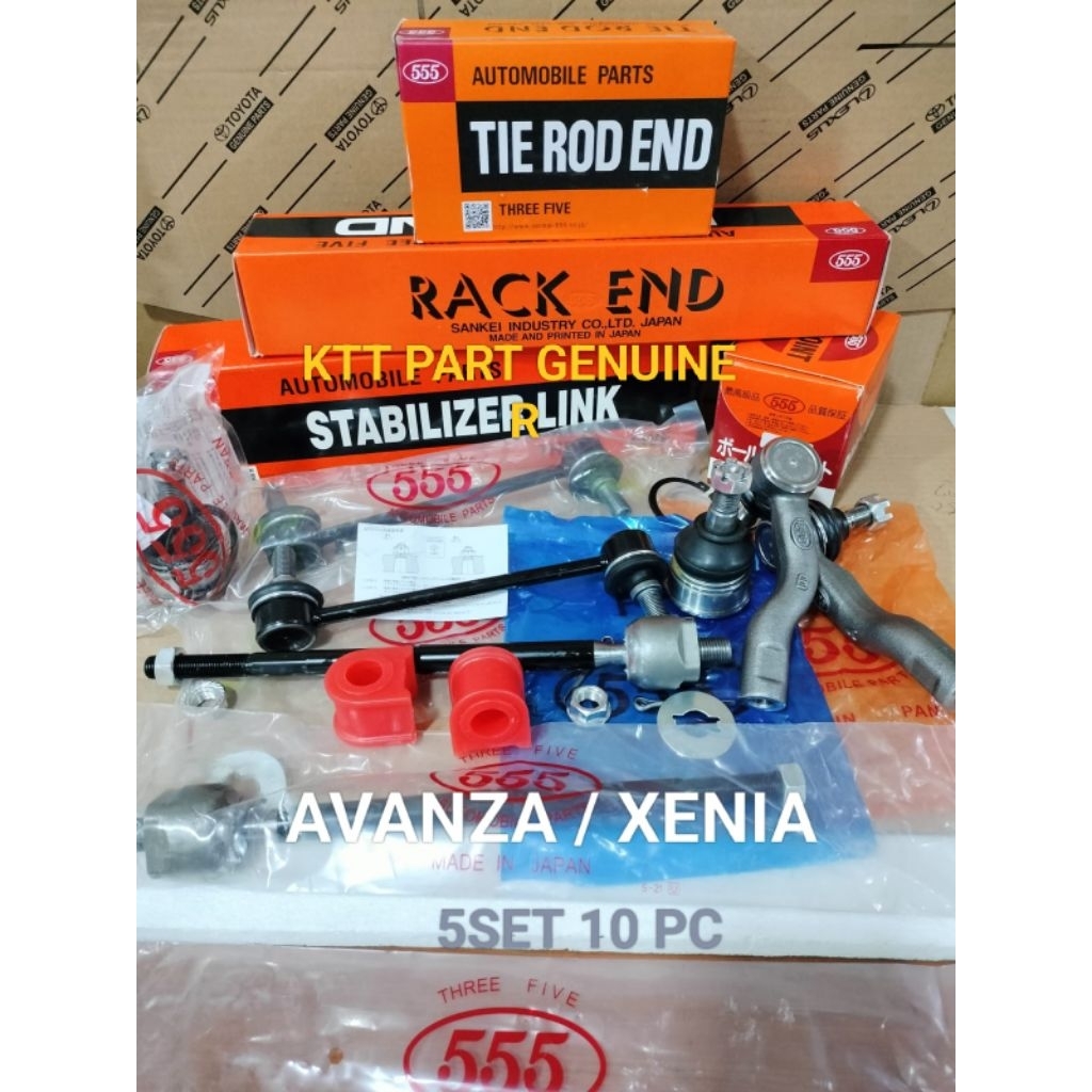 LINK STABIL 1SET,RACK END 2PC,BALL JOINT 2PC,TIE ROD END 1SET,KARET STABIL 2PC TOYOTA AVANZA XENIA 1