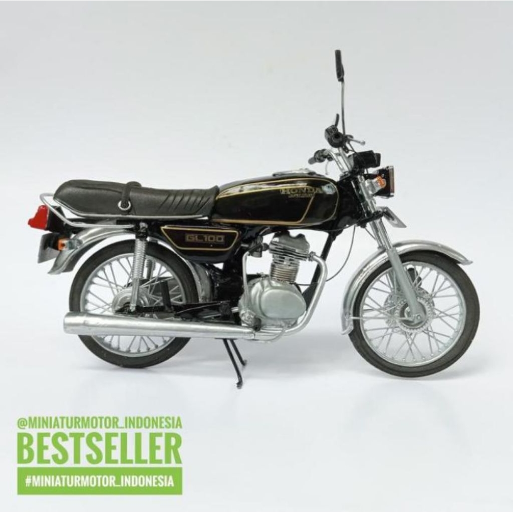 Diecast miniatur motor vintage HONDA GL100 Handmade Skala 1:12 Bisa Request