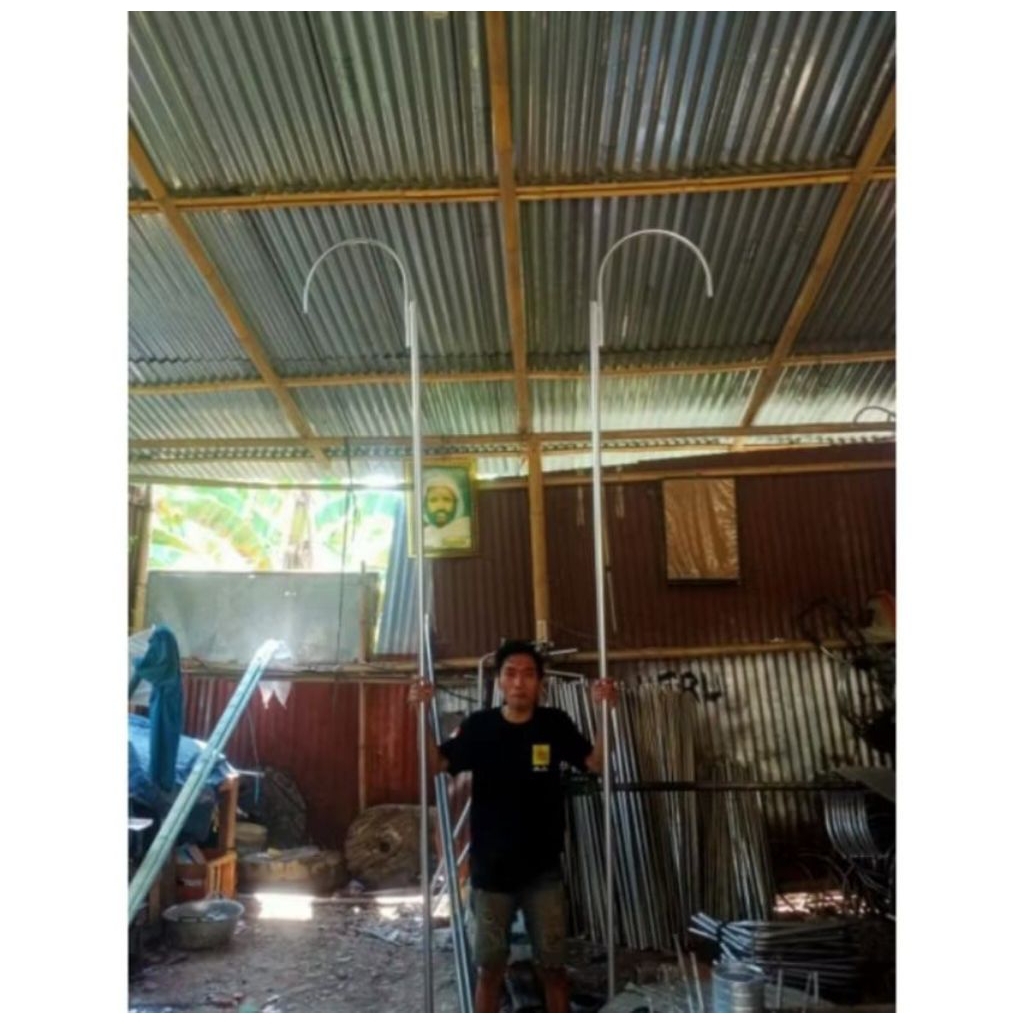 Tiang lampu jalan 3meter fullset silver