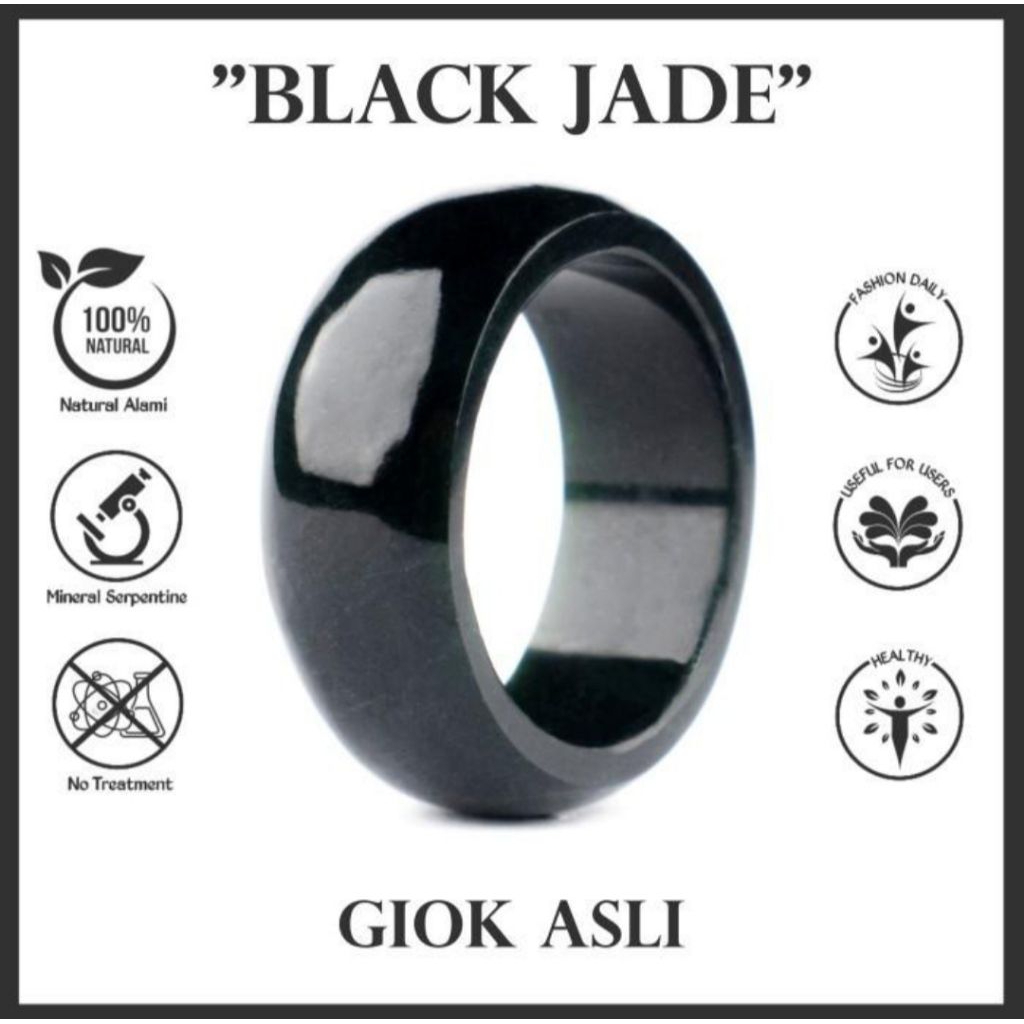 COD✅Cicin Kesehatan Pria Wanita Batu Giok Hitam OR Natural Jade