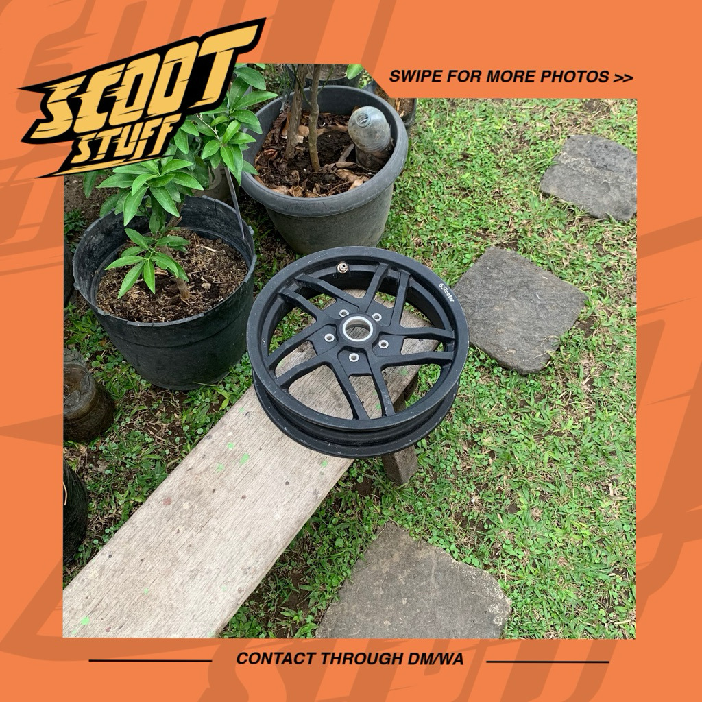Velg Depan GS Scooter Black Vespa Sprint Primavera S LX GTS 2V 3V Iget Sprint Super PX PS Excel Excl