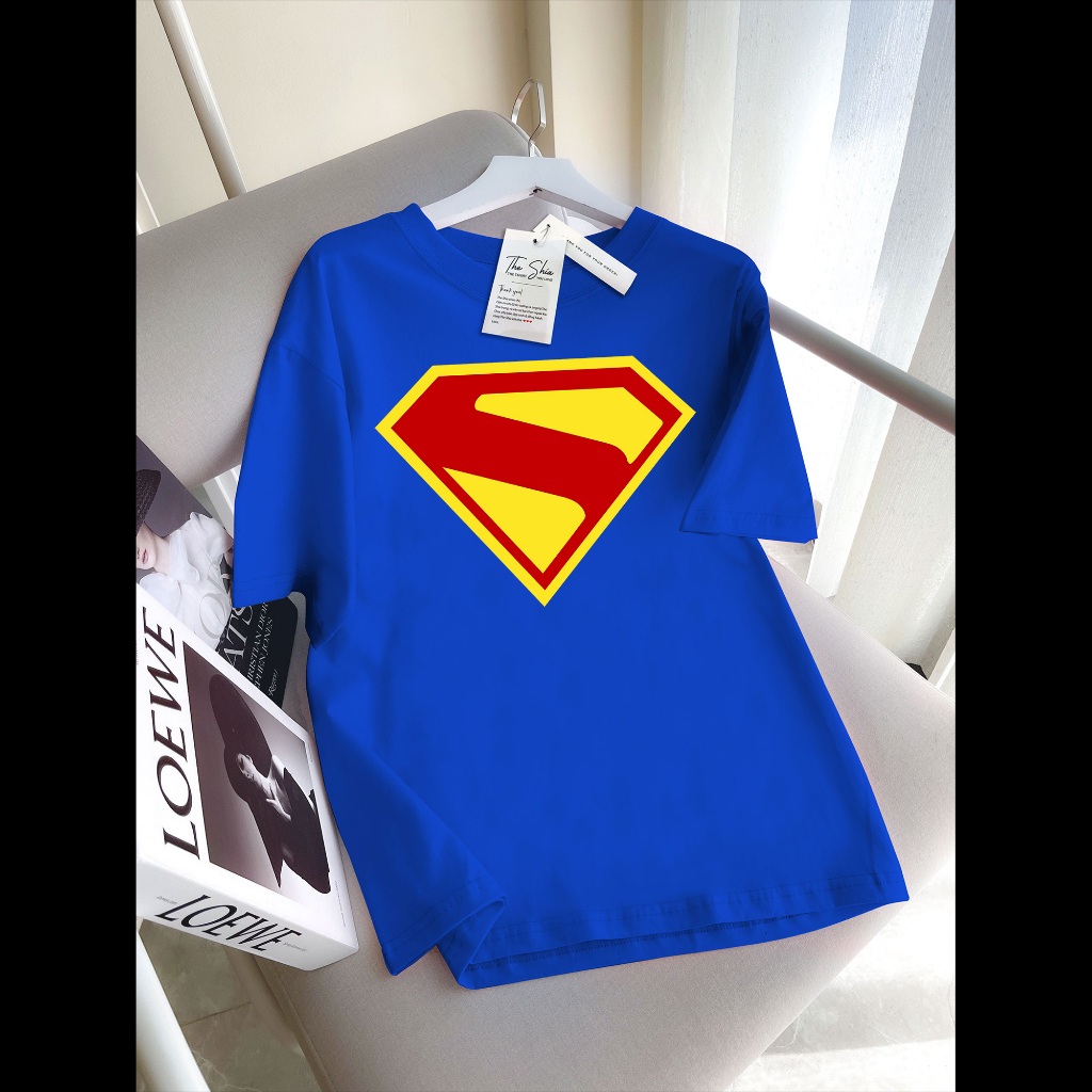 kaos superman new logo bahan katun premium baju atasan anak dan dewasa
