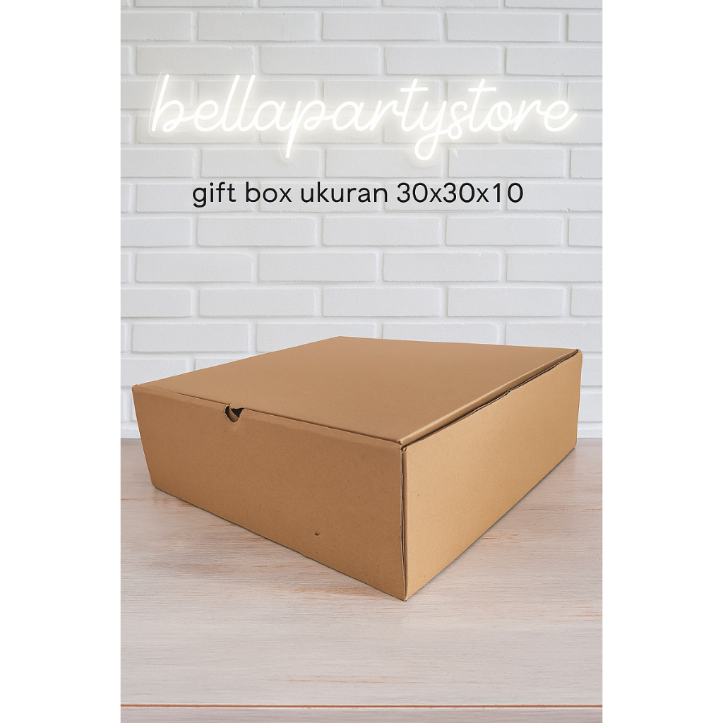

gift box kotak kardus kado ukuran jumbo besar 30x30x10 30 x 30 x 10 die cut e flute corgurated