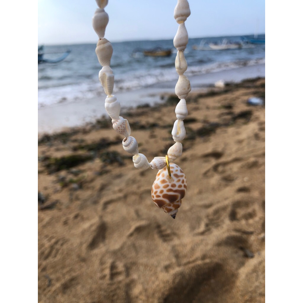 Babylonia seashell beach necklace / kalung pantai