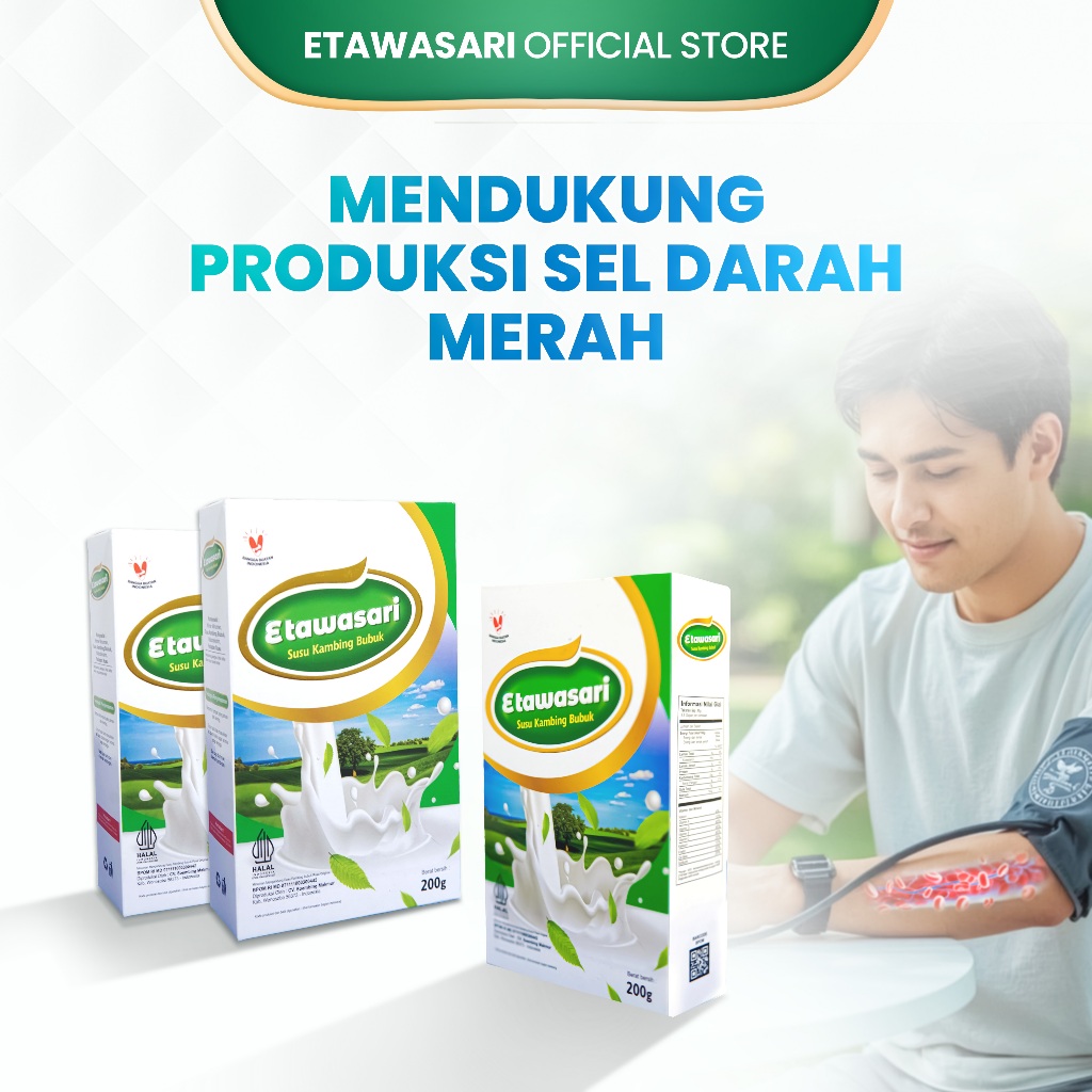 

Etawasari Susu Mencegah Anemia Mendukung Produksi Sel Darah Merah - 200 Gram (3 box)