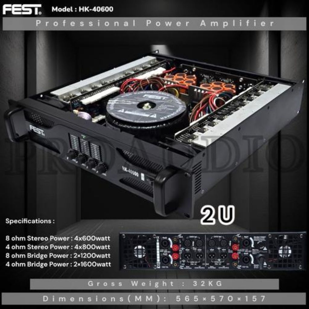 Power Amplifier Fest HK 40600 Original 4 Channel Fest HK40600