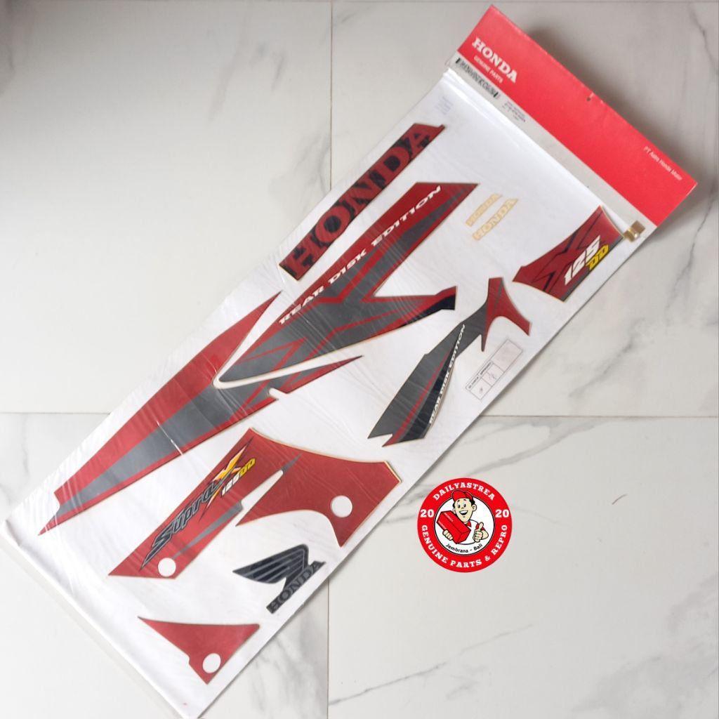 LIS STICKER STRIPING BODI BODY HONDA SUPRA X 125 DD DOUBLE DISK 2006 ORIGINAL 871X0-KTM-N30ZA