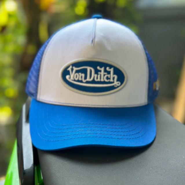 VONDUTCH topi trucker cap biru putih NEW ORIGINAL 100%