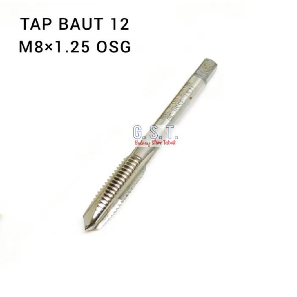 Tap M8x1.25 OSG Tap Mesin Tap Tembus M8x1.25 Hss bekas mulus