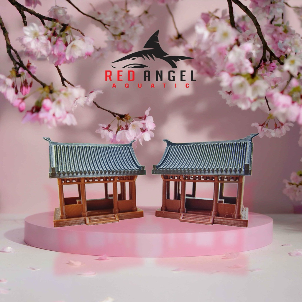 miniatur rumah  gazebo meja kursi hiasan aquarium aquascape diorama detil sedang