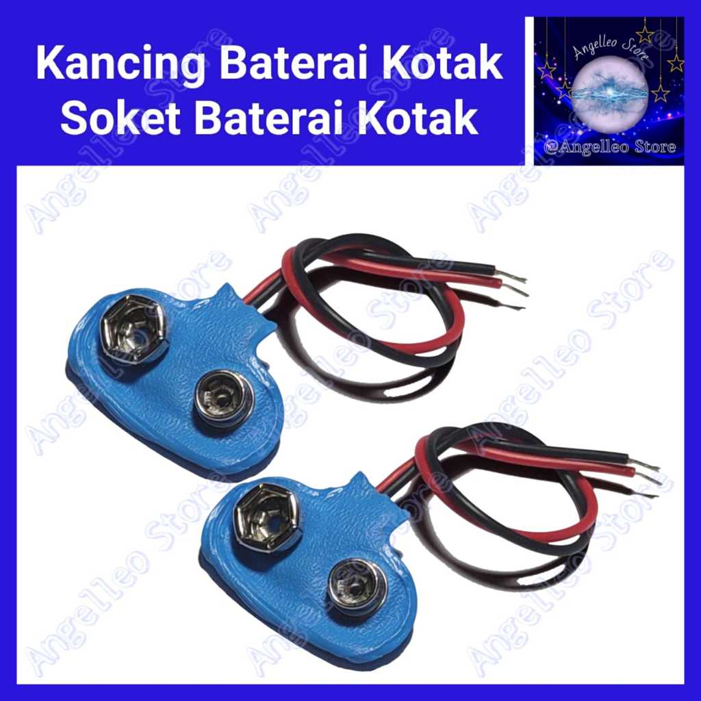 Soket Baterai 9Volt~Kancing Baterai 9Volt~Soket Baterai Kotak 9Volt