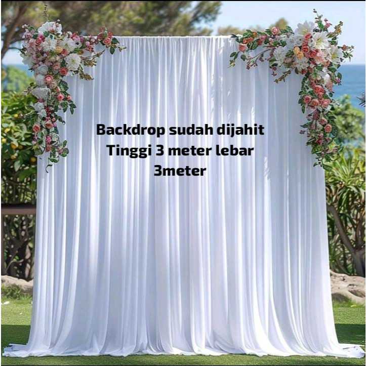 Kain Backdrop Dekorasi Bahan Furing Hyget Doff Lamaran ulang tahun aqiqah tinggi 3meter