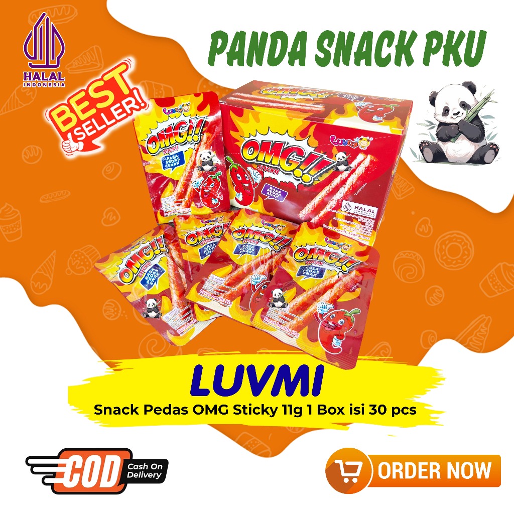 

BARU!! SNACK PEDAS OMG STICKY 1BOX ISI 30PCS SNACK VIRAL