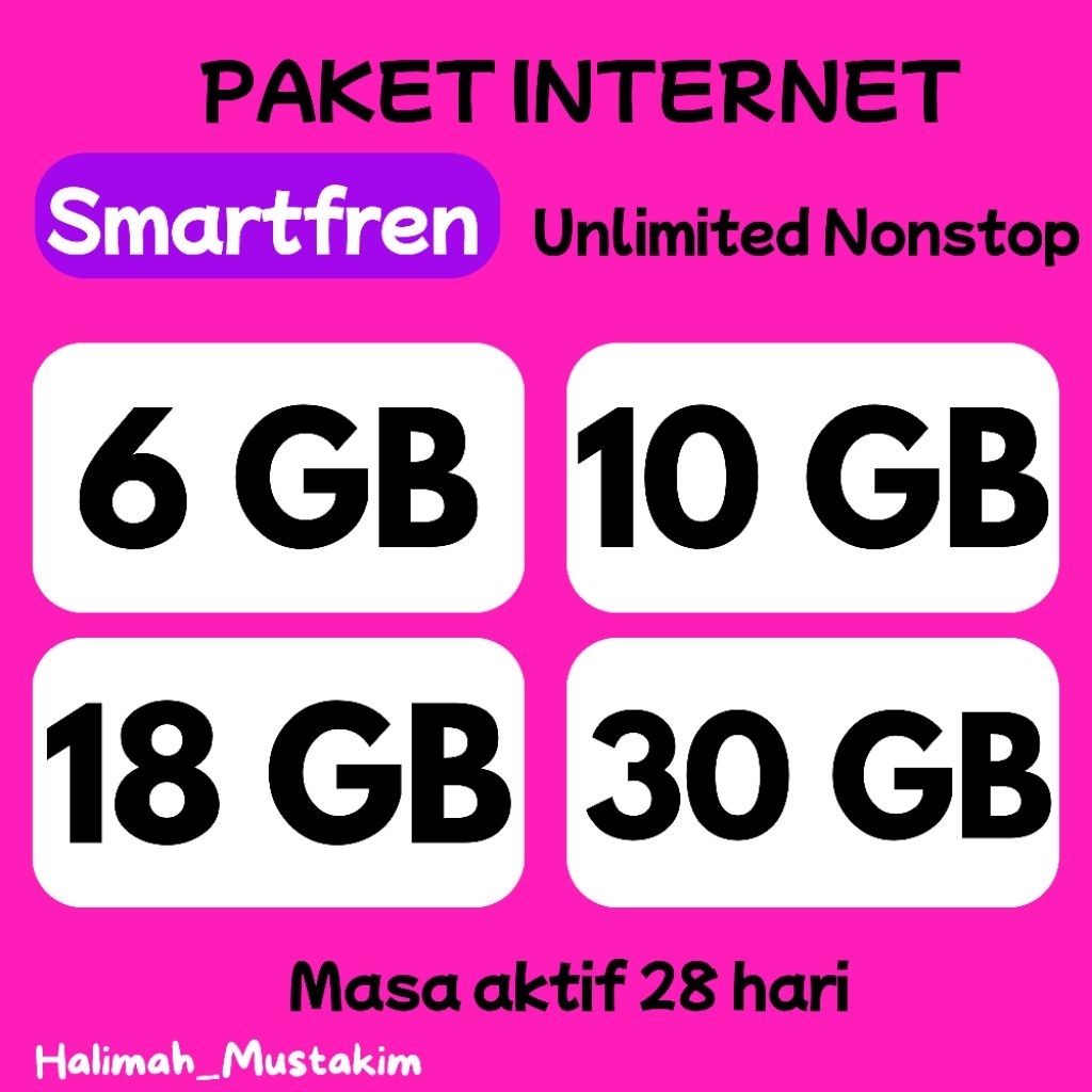 Kuota Smartfren Unlimited Data Nonstop tanpa FUB 28 hari