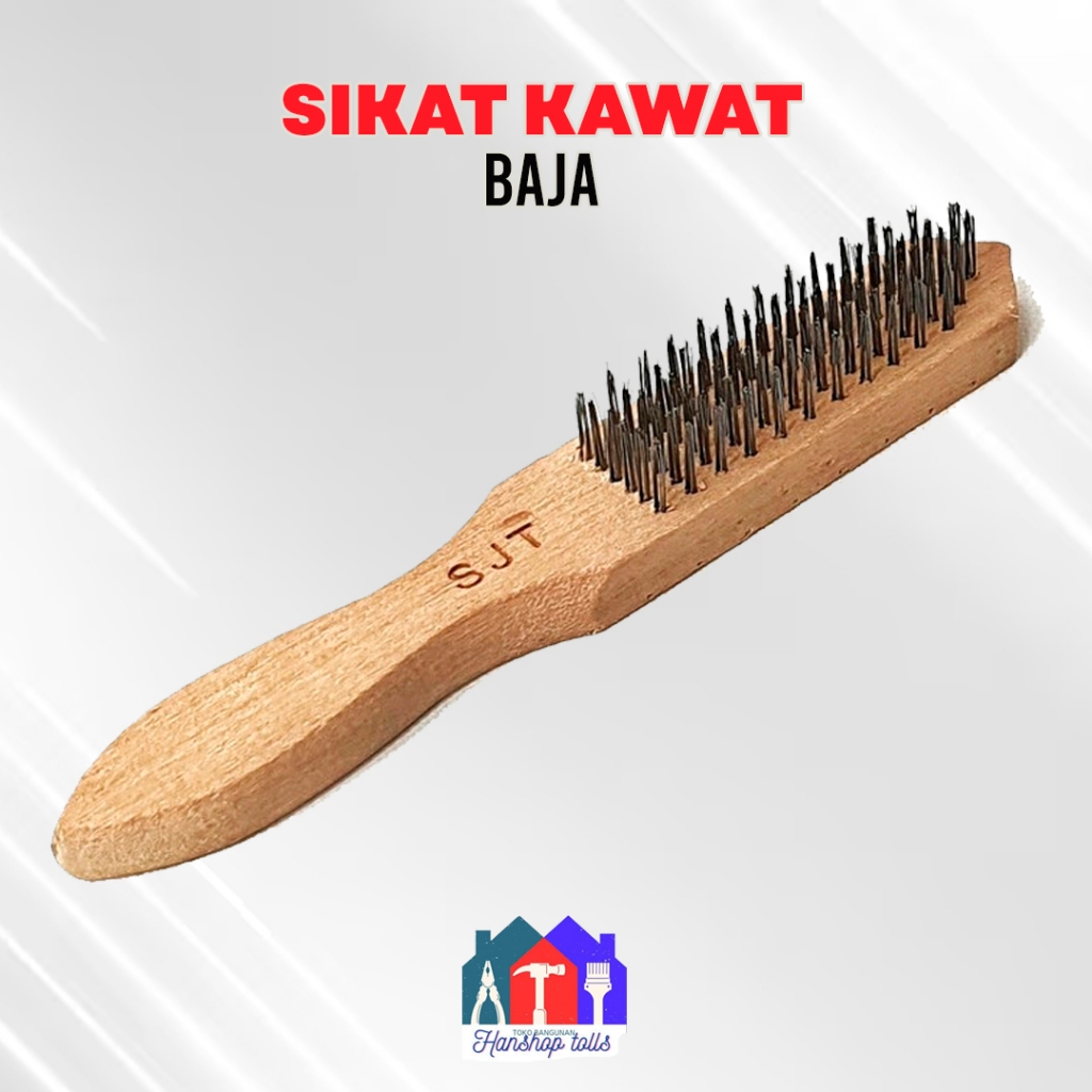 Sikat Kawat Baja Gagang Kayu Sikat Kawat Serbaguna Gagang Kayu