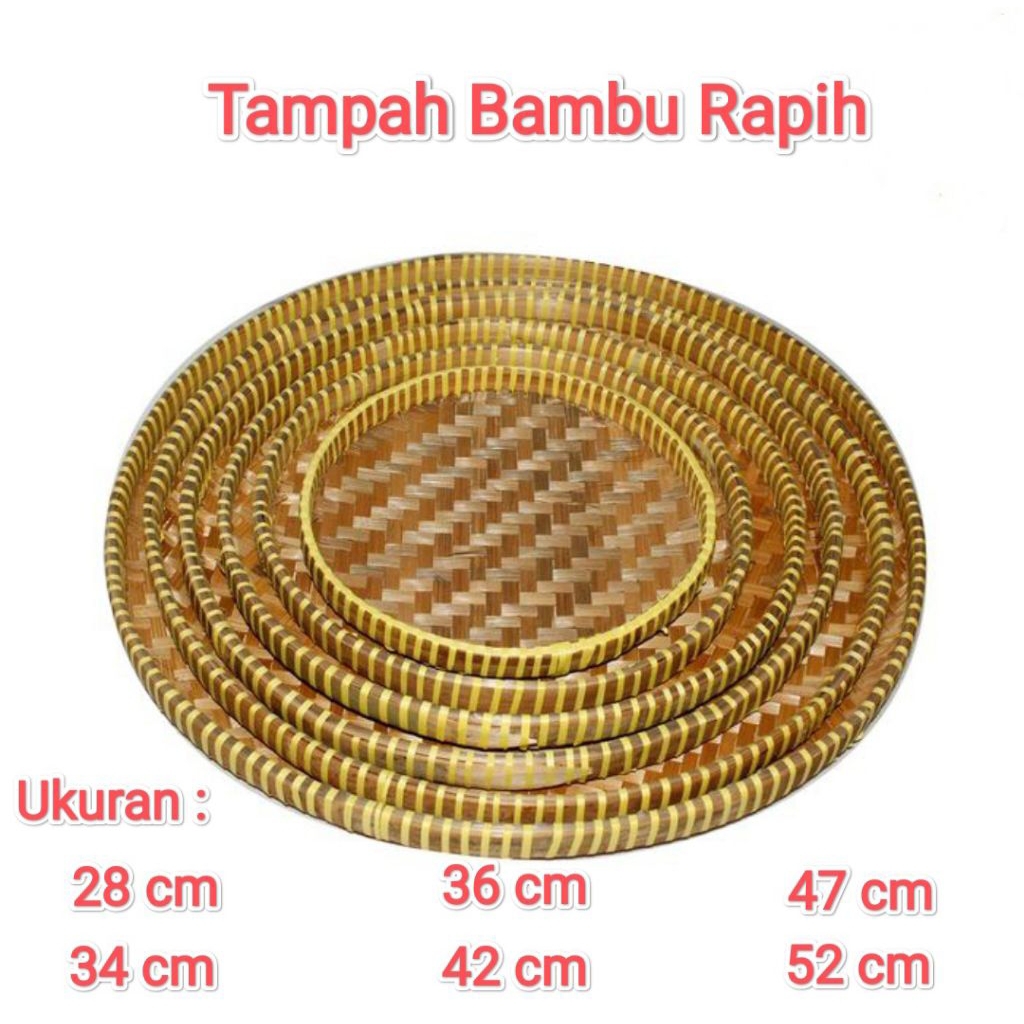 Tampah Bambu Jawa/ Tampah Bambu Kecil Berbagai Ukuran Rapih Kuat Dengan Banyak Ikatan