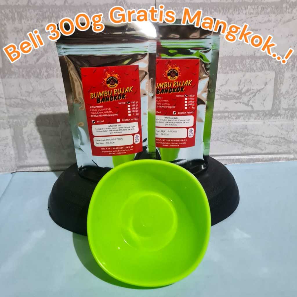 

Diskon 300g Bumbu Rujak Bangkok Cocol Pedas & Extra Pedas Manis Asin Gurih 100g dan 500g Halal