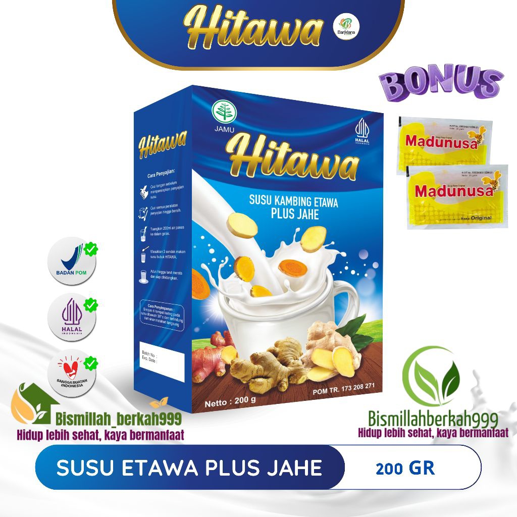 

HITAWA Susu Kambing Etawa Plus Herbal Jahe 200g Sehat sendi dan tulang