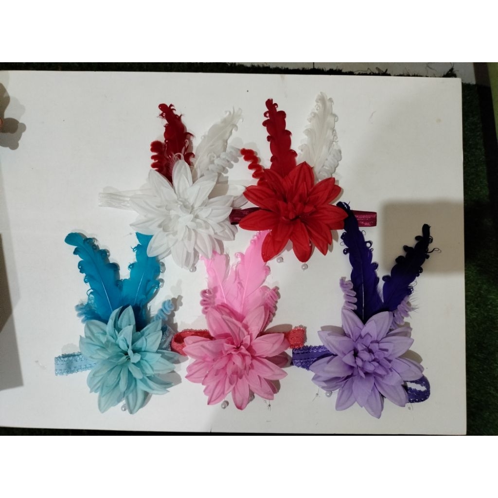 bando bulu krisan , bulu mayoret,hiasan mayoret, mahkota bulu,bando karnaval,bando tari