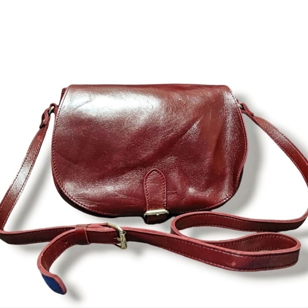 tas selempang/slingbag wanita kulit tebal asli where ever you go i go with you