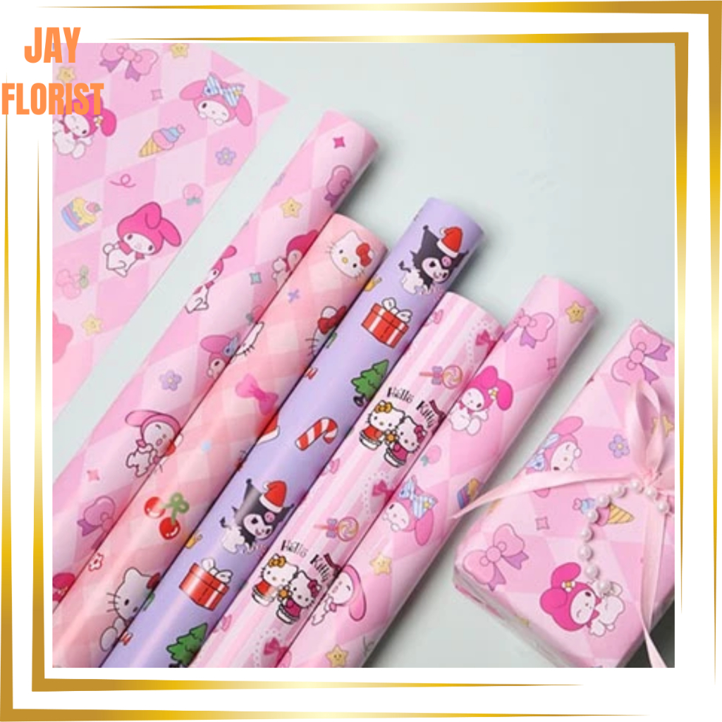 

KB87 Kertas kado Motif KUROMI Pembungkus Kemasan Parcel Sampul Ecer Lembaran