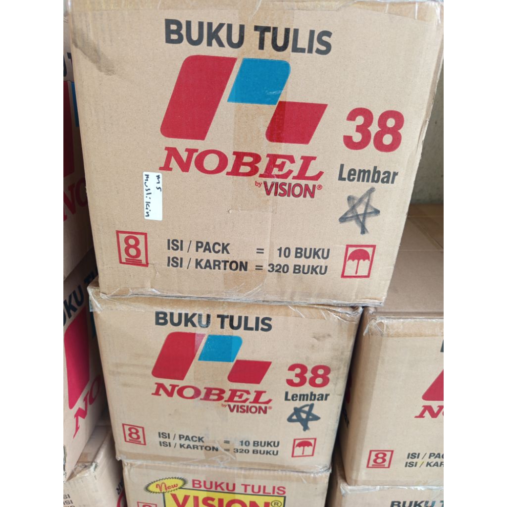 

(1 Karton/BOX) BUKU TULIS NOBEL By VISION 38 Lembar
