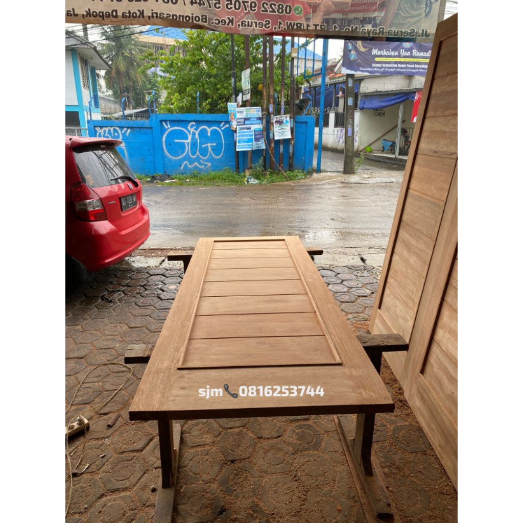 pintu minimalis kayu meranti oven kering