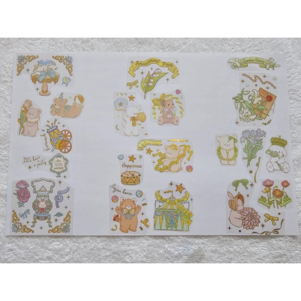 

(Baca Deskripsi) Garden Diary Aesthetic Transparent Sticker Flakes