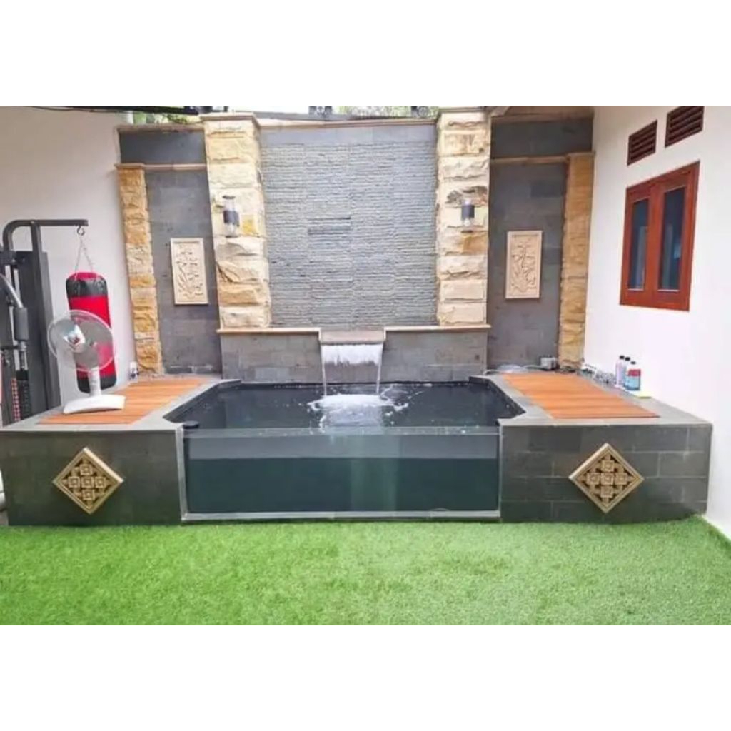 kolam koi minimalis kolam koi air mancur