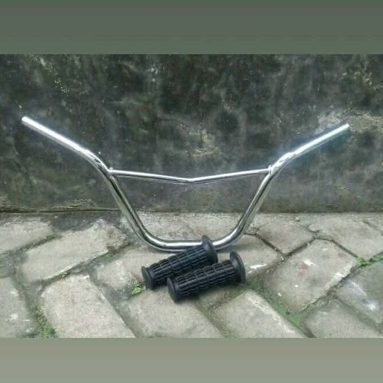 v bars bmx plus handle grip klasik vintage osbmx warna chrome original