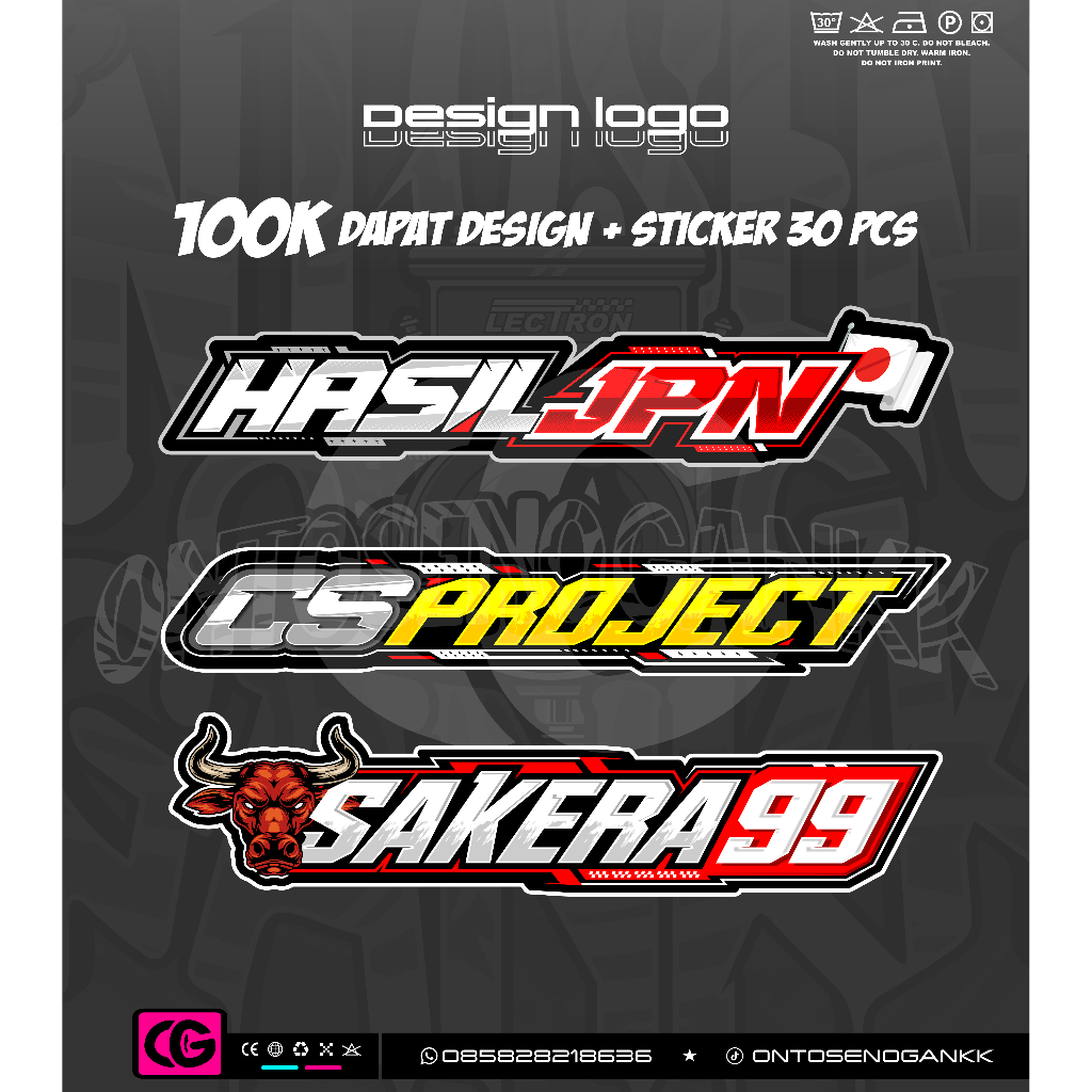 PAKET DESAIN + CETAK  - DESAIN LOGO RACING,LOGO BENGKEL,DESAIN LOGO SOUND SISTEM,LOGO KOMUNITAS