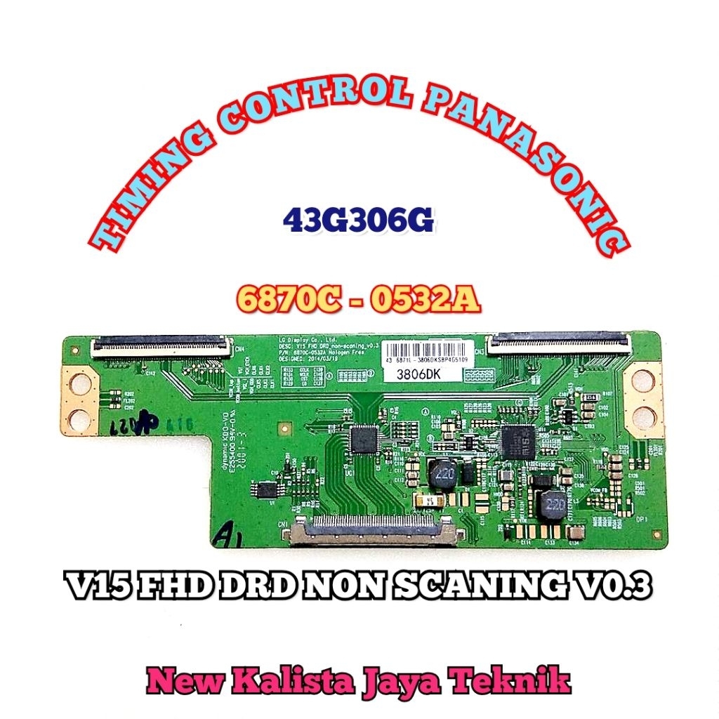TCON TV PANASONIC TH 43G306G ORIGINAL BARU V15 FHD 6870C-0532A TCON PANASONIC 43G306G TIKON TV TH43G