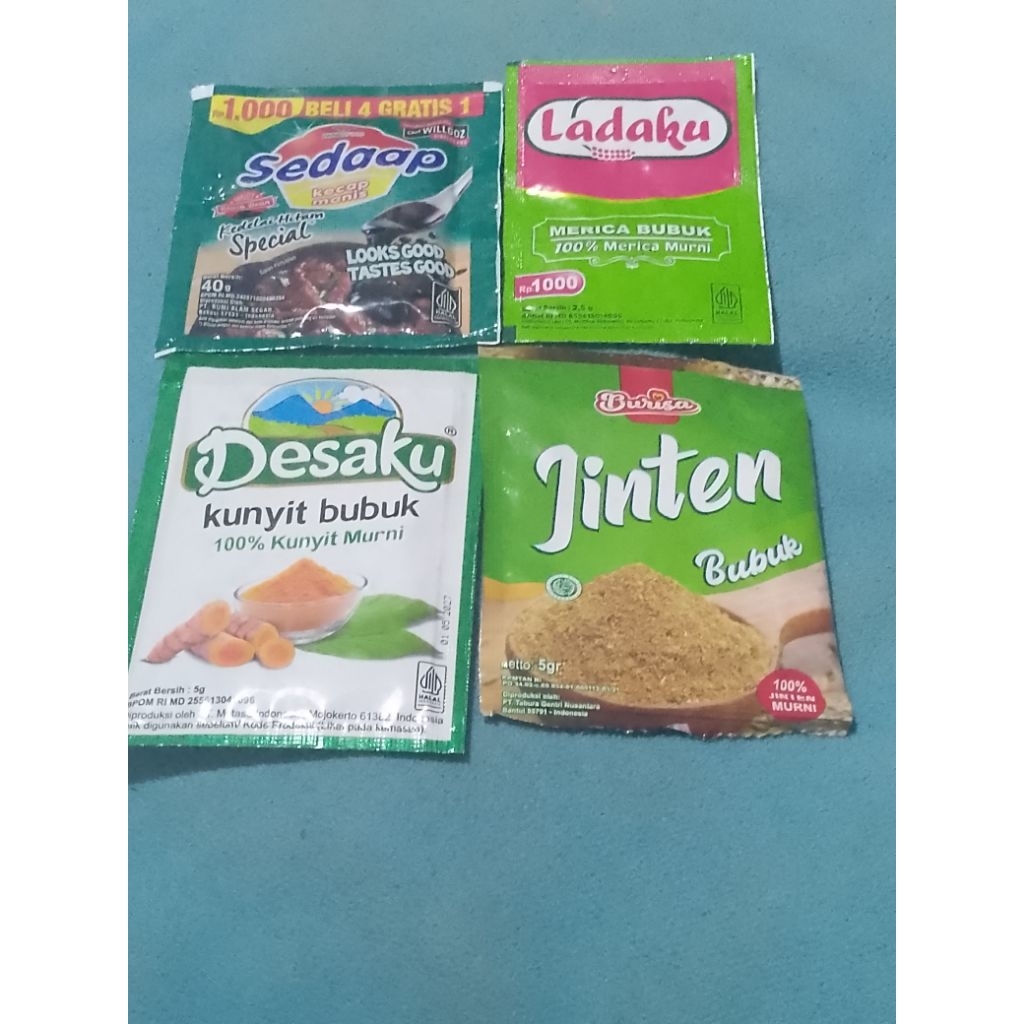 

Kecap Sedaap+Kunyit Bubuk+Jinten Bubuk 5 gram+Ladaku Paket 3Ac (TRB146)
