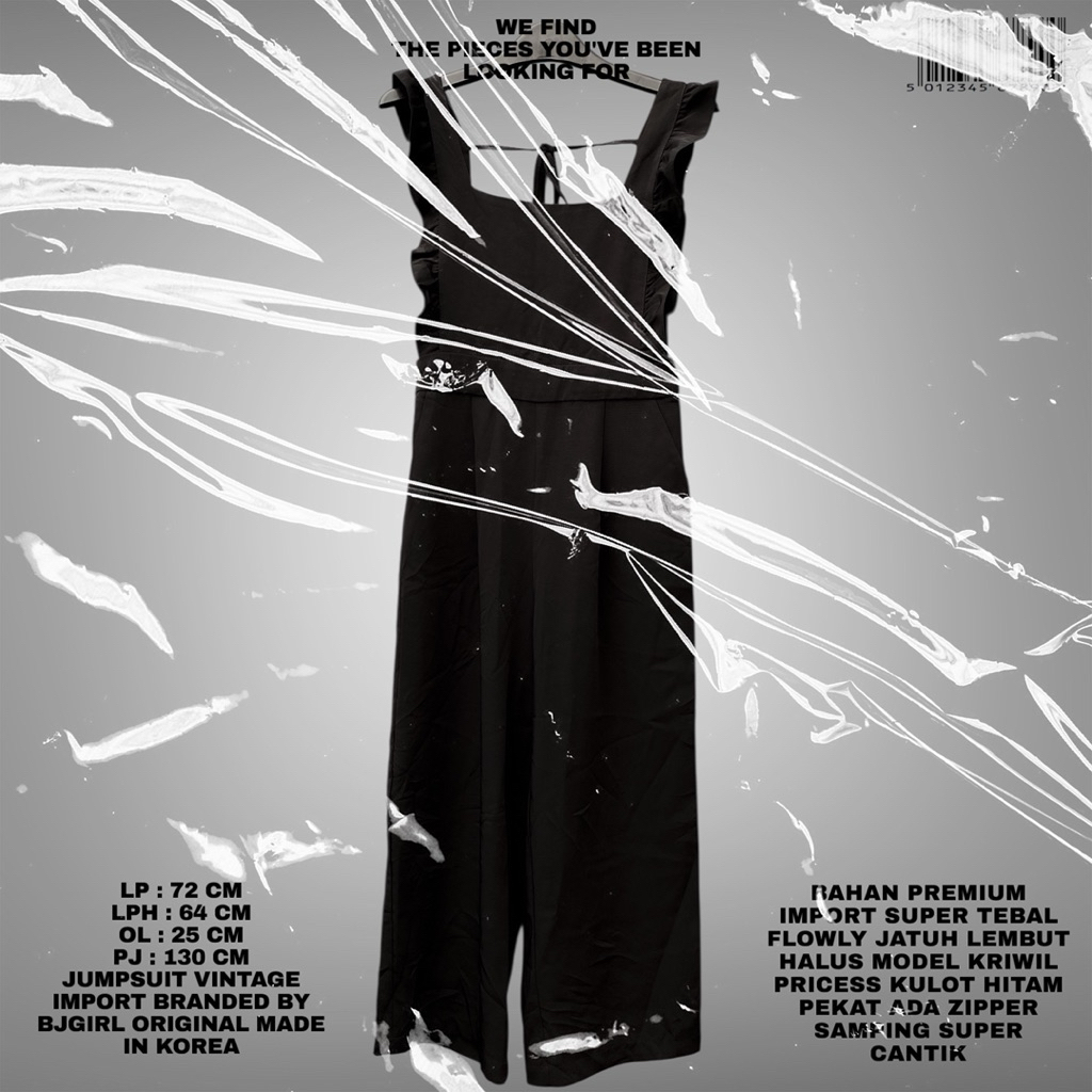 BJGIRL ORIGINAL/JUMPSUIT IMPORT PREMIUM/KOREAN JUMPSUIT/BLACK JUMPSUIT/JUMPSUIT KULOT HITAM/JUMPSUIT