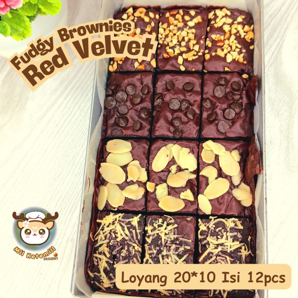 

Fudgy Brownies Sekat 20x10 isi 12 Potong , Fudgy Brownies Red Velvet Medium