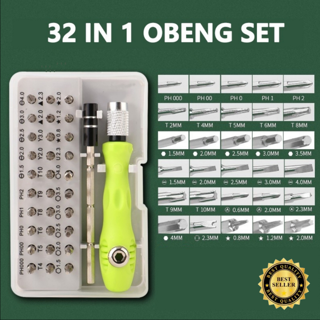 Obeng Reparasi 30in1 HP Bintang Torx Magnetic Screwdriver Repair kit/OBENG SET 32 IN 1 SERBAGUNA/OBE