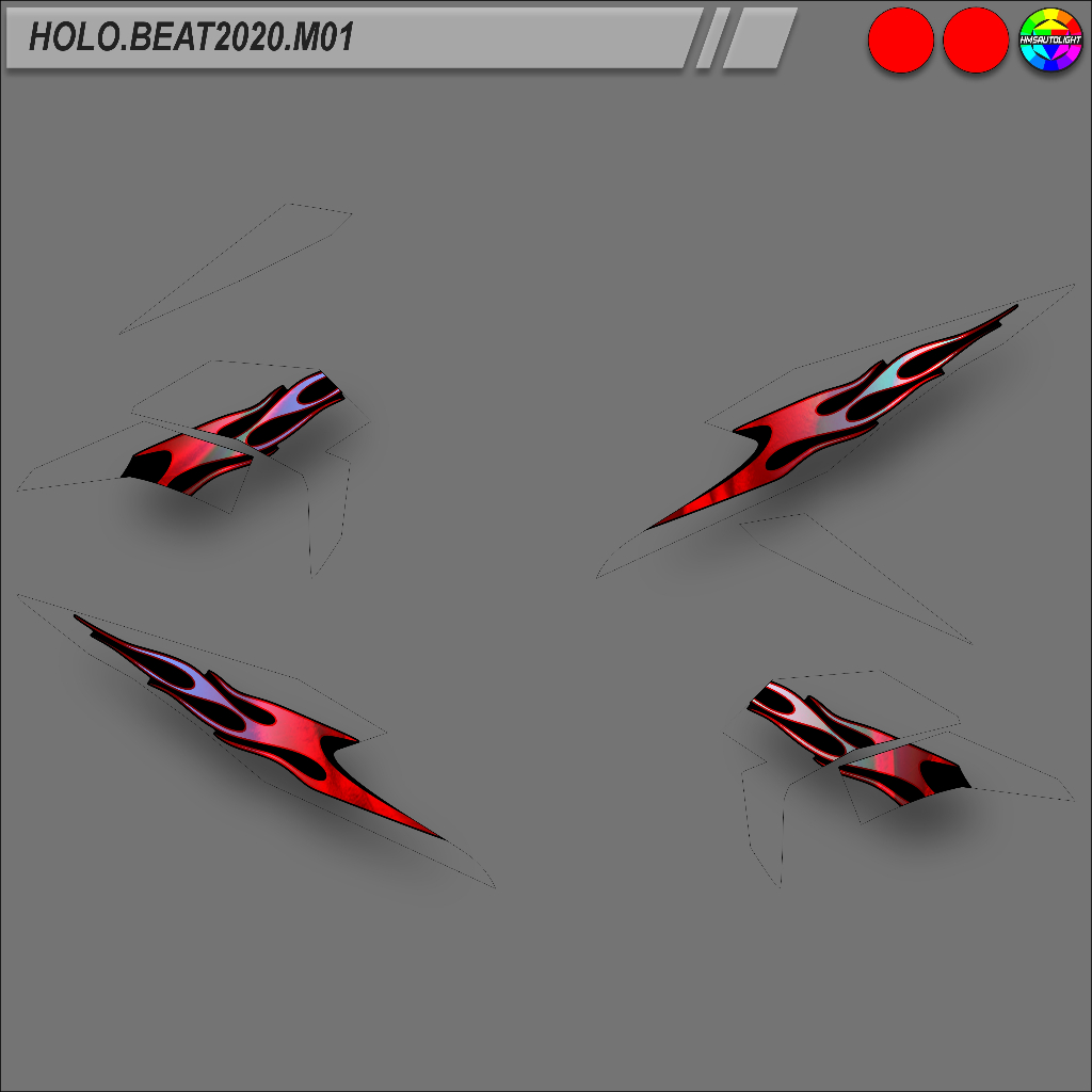 HOLOGRAM STRIPING STICKER VARIASI BODY MOTOR BEAT 2020 M01