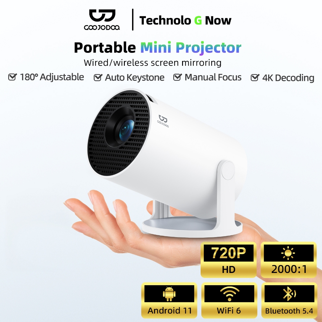 GOOJODOQ PROYEKTOR ANDROID 4K WIFI Bluetooth / PROJECTOR ANDROID MINI / PROYEKTOR MURAH / PROYEKTOR