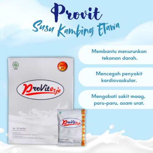 

PROVIT SUSU KAMBING ETAWA PLUS ROYAL JELLY PROVITERJE|MENCEGAH PENGEROPOSAN TULANG