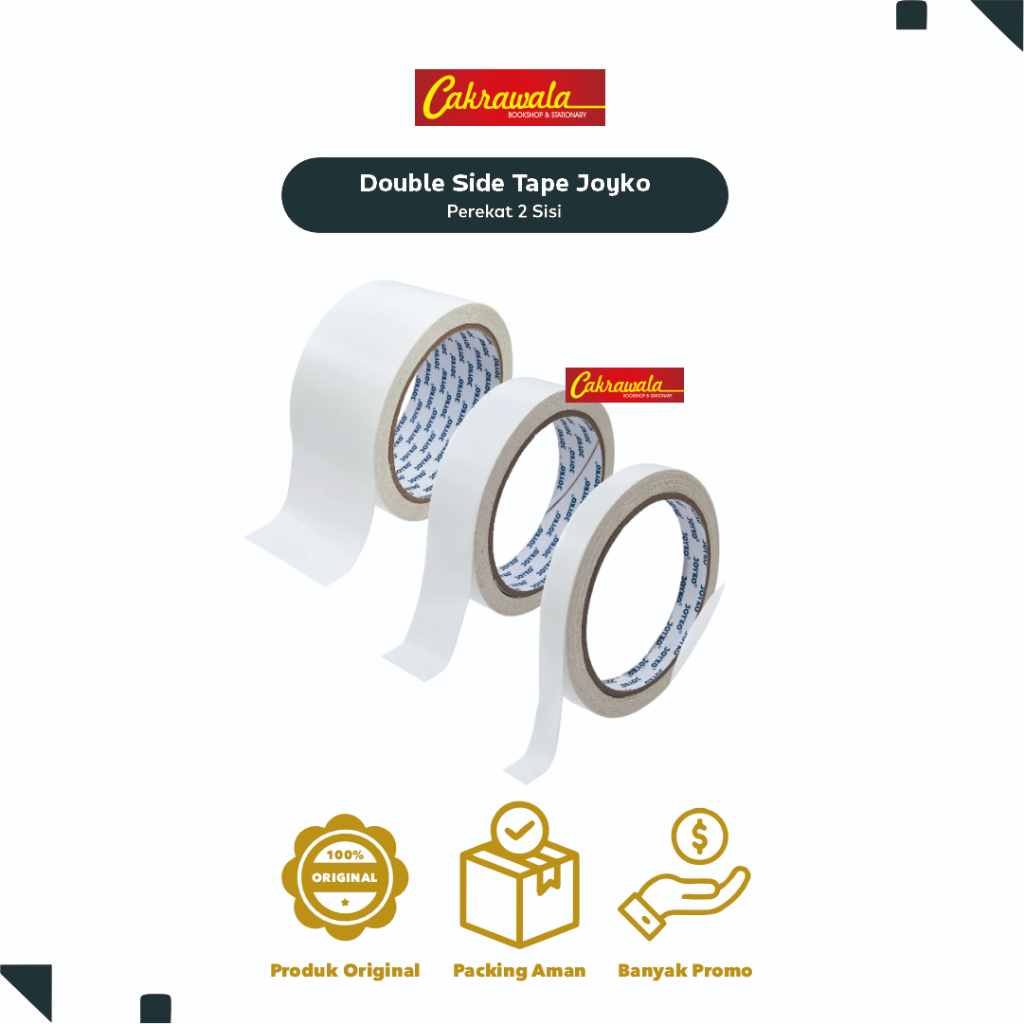 

JOYKO Double Tape 12mm, 24mm, 48mm - Solasi Dua Sisi Lem Kuat Serbaguna | Solasi Berkualitas