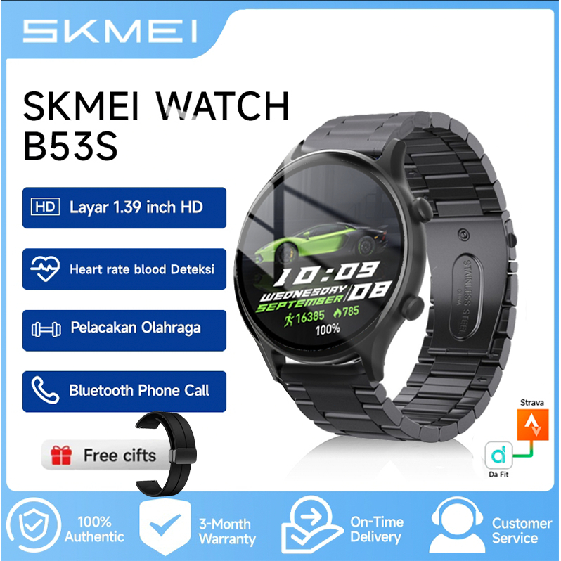 Skmei Smart watch B53S Jam Tangan Pria 1,39 Inci Support Strava IP67 Waterproof Sport Tracker Data t
