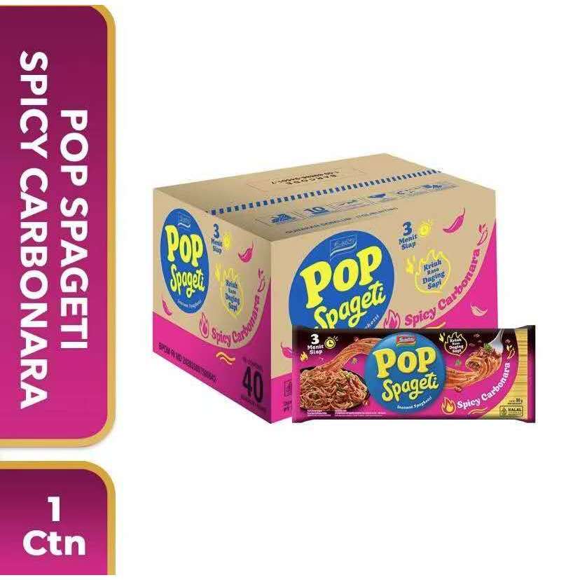 

1 Ctn 40 Pcs - Pop spageti indomie rasa spicy carbonara 84 gr