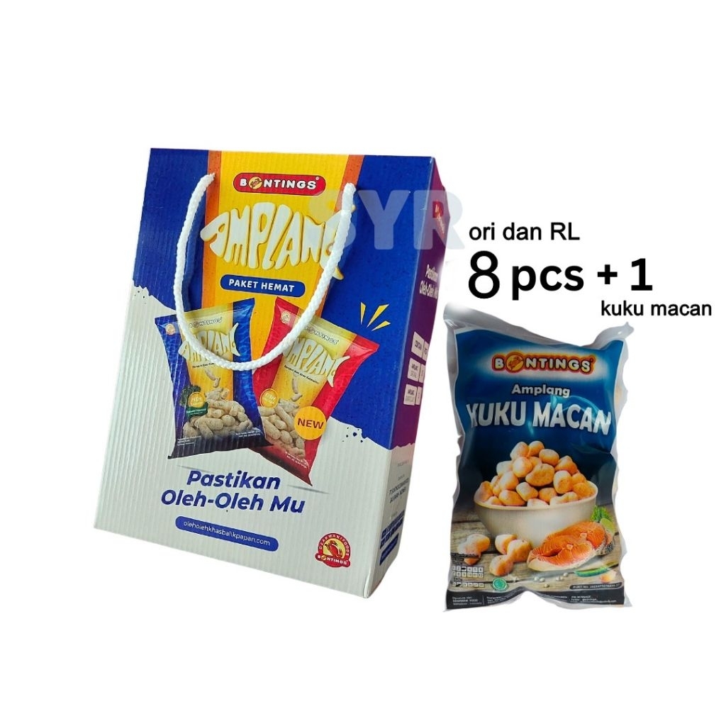 

[paket] Cemilan oleh oleh bontings Paket amplang tengiri rumput laut plus kuku macan 200gram,